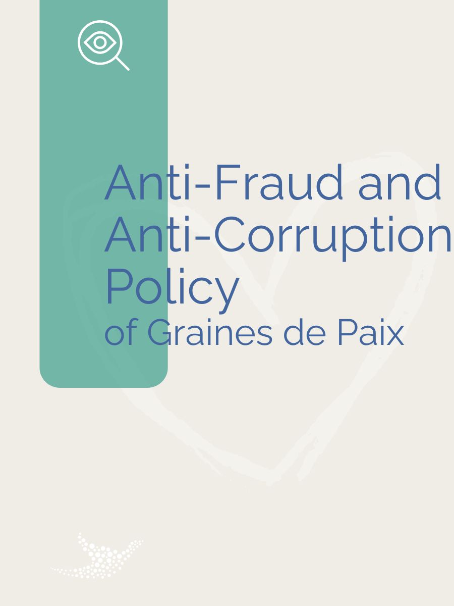 Cover of anti-fraud of Graines de Paix