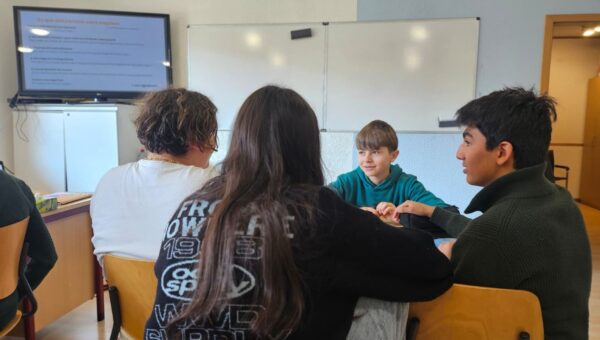 Students in a high school classroom